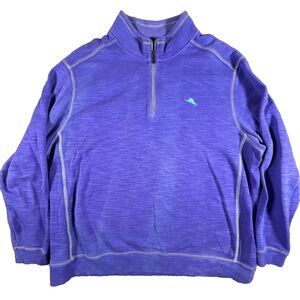 Tommy Bahama 1/4 Zip Pullover Mens XXXL 3XL Pima Tencel Blend Purple